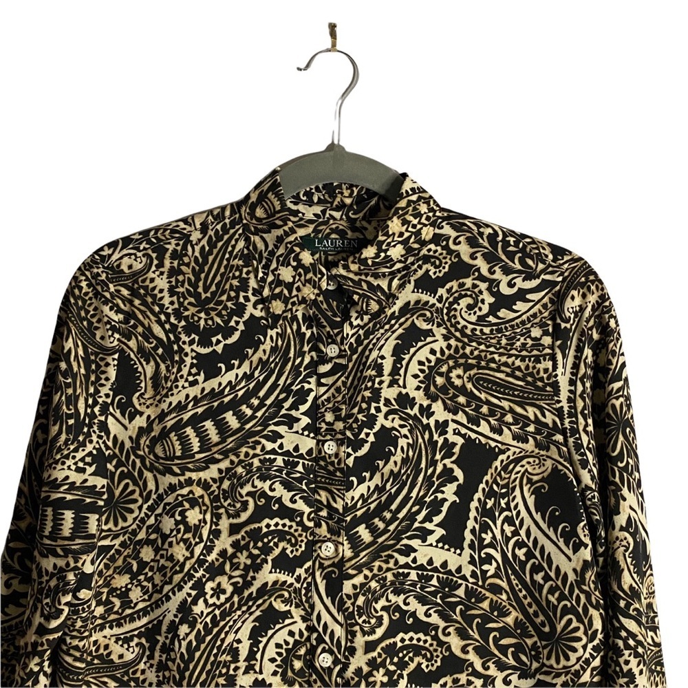 Lauren Ralph Lauren Women’s Paisley Button Down Shirt - Picture 3 of 8